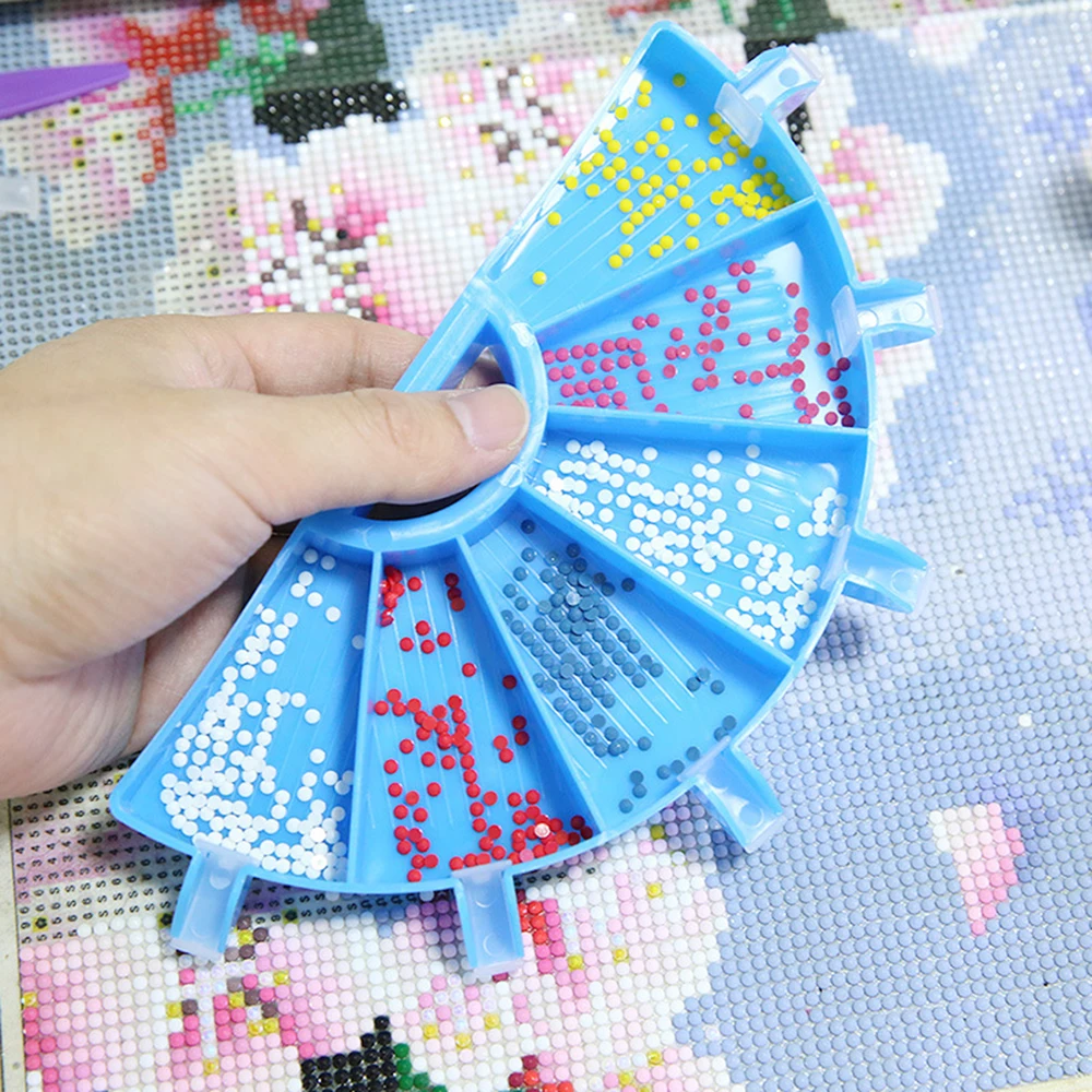 

6 Grid Diamond Painting Tools Kits Large Capacity Drill Plate Palette Tray Kit Painting Pen Nail Beading Plate Cross Stitch Tool