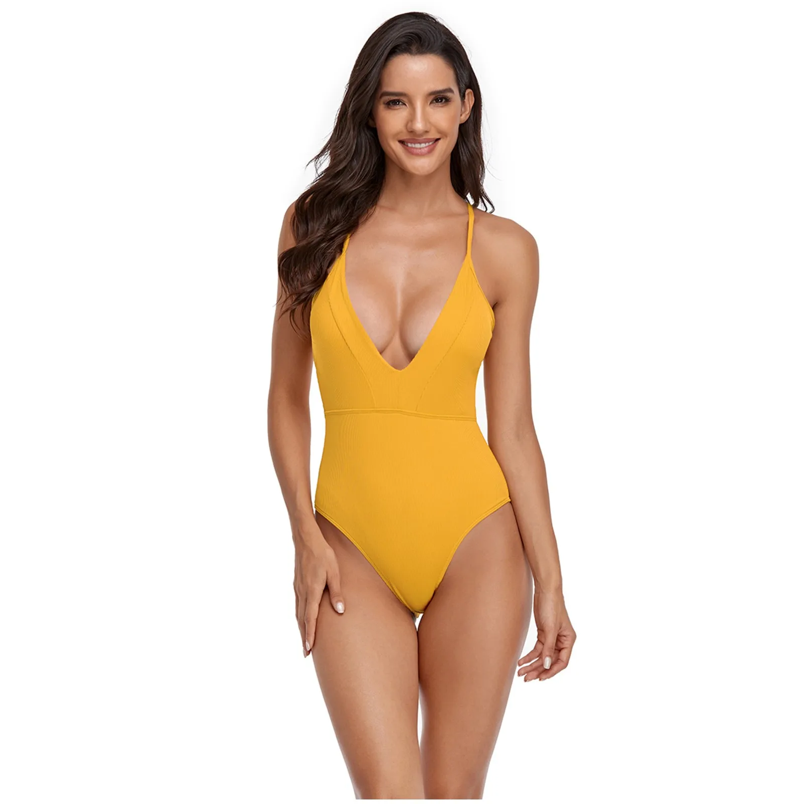 

90s Swimwear Custom Swimwear Summer Women's Sexy Solid Color Backless Swimwear S for Teens Girls