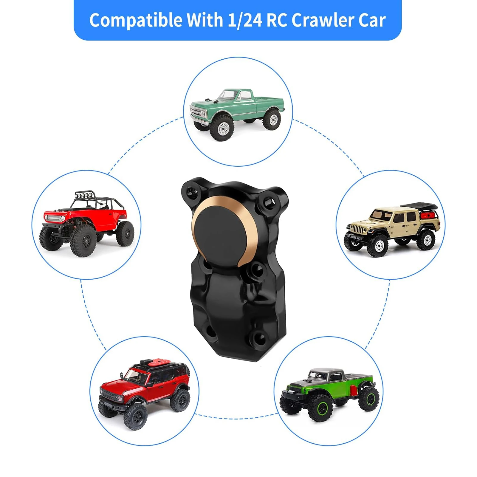 Крышки дифференциалов HobbyPark Brass (передний и задний мосты) для Axial SCX24 90081 AXI00001 AXI00002 AXI00004, 2 шт. (art.: 3920db03fd3a8) - 3920db03fd3a8