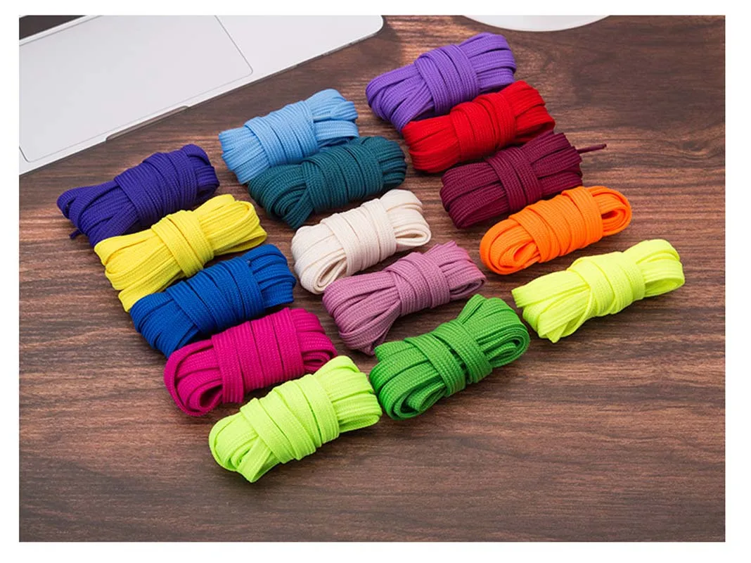 Двухслойные плоские шнурки из полиэстера, полые двухслойные шнурки черного и белого цветов общего назначения для детей и