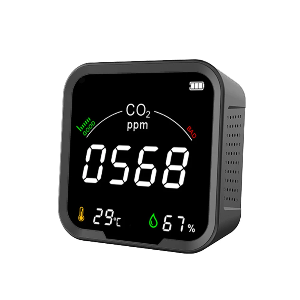 

3 in 1 Mini Portable Digital Carbon Dioxide Air Detector USB Charging Multifunctional Household Temperature Humidity Monitor