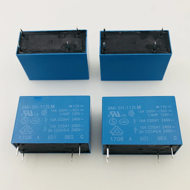 

Новое реле 10 шт./партия, реле мощности женское, 12 В, 10 А, 4 контакта