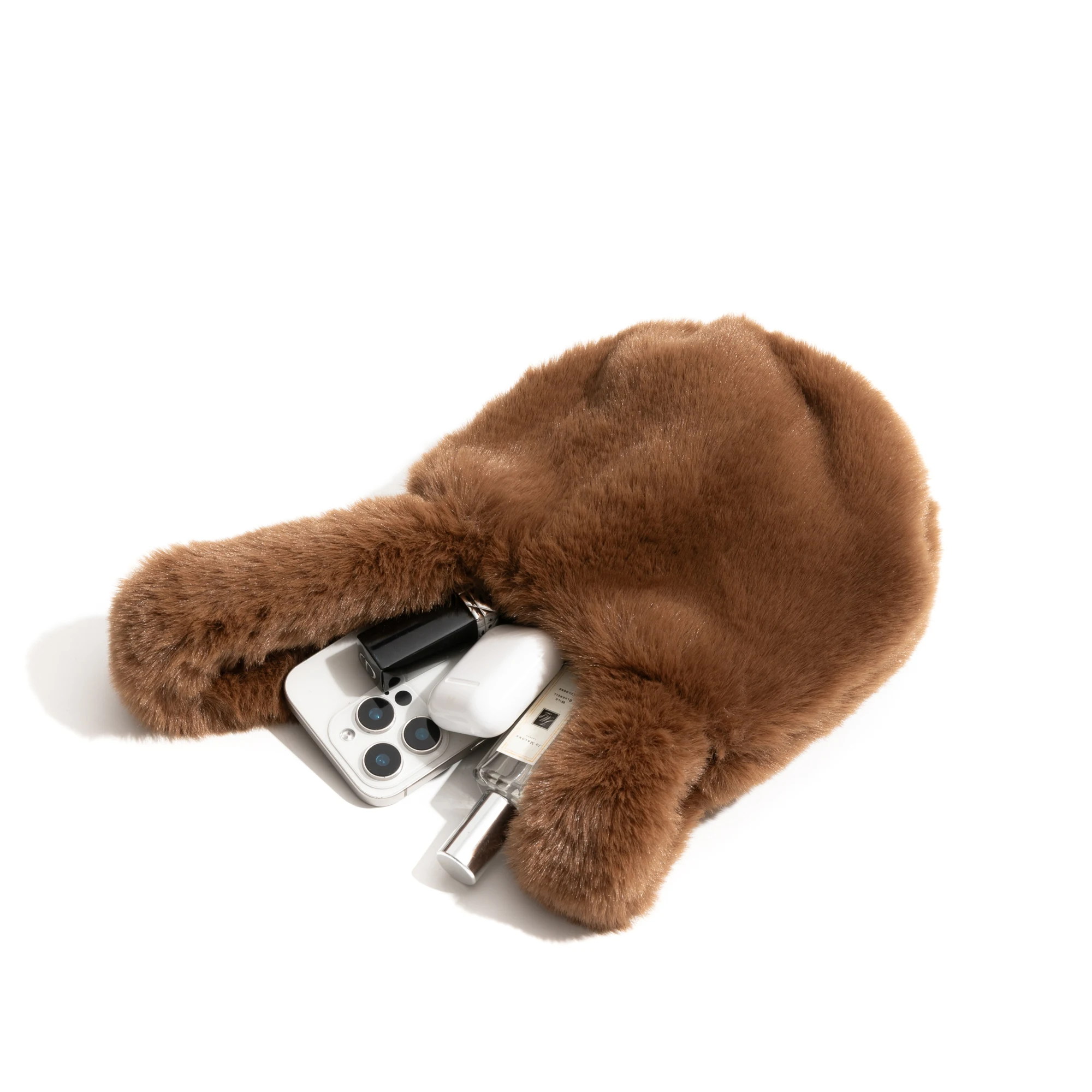 KOKOPEAS женская однотонная сумка-хобо на запястье из искусственного меха плюшевая