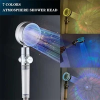 led shower head turbocharger color changing rainfall showerhead high pressure water saving filter bathroom accessories sets
