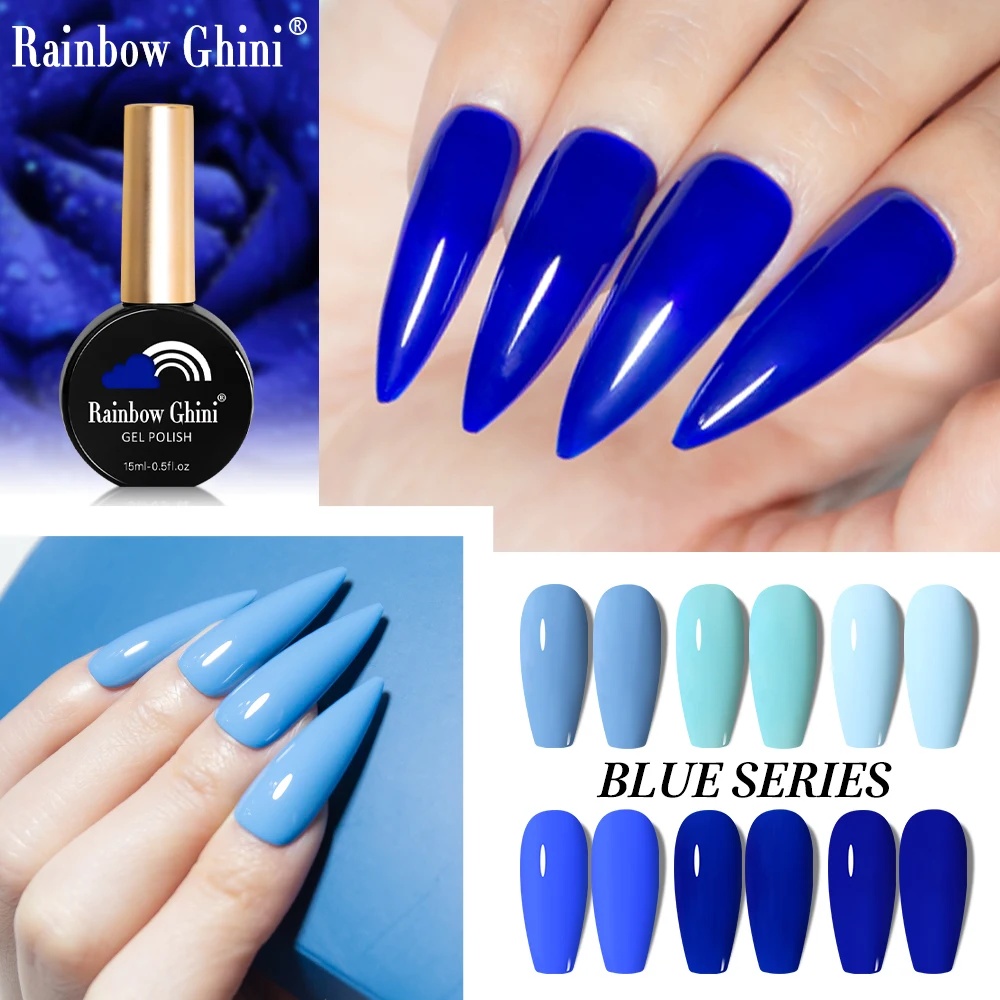 Rainbow Ghini UV LED Dark Green Sky Blue Gel Nail Polish 15ml Accessories Nail Art Supplies For Professionals Glue Polish Gel