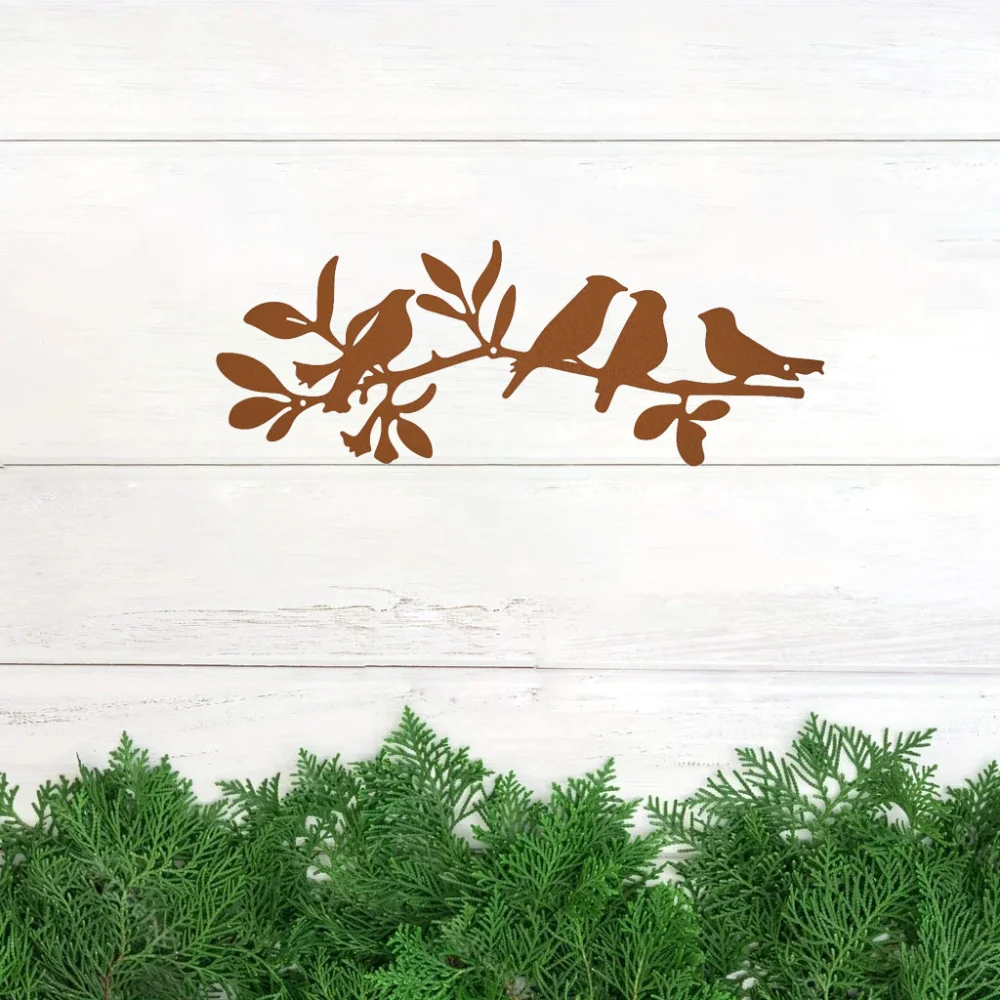 1 Шт. Металлический Настенный Декор В Форме Милой Птицы - Настенная Скульптура На