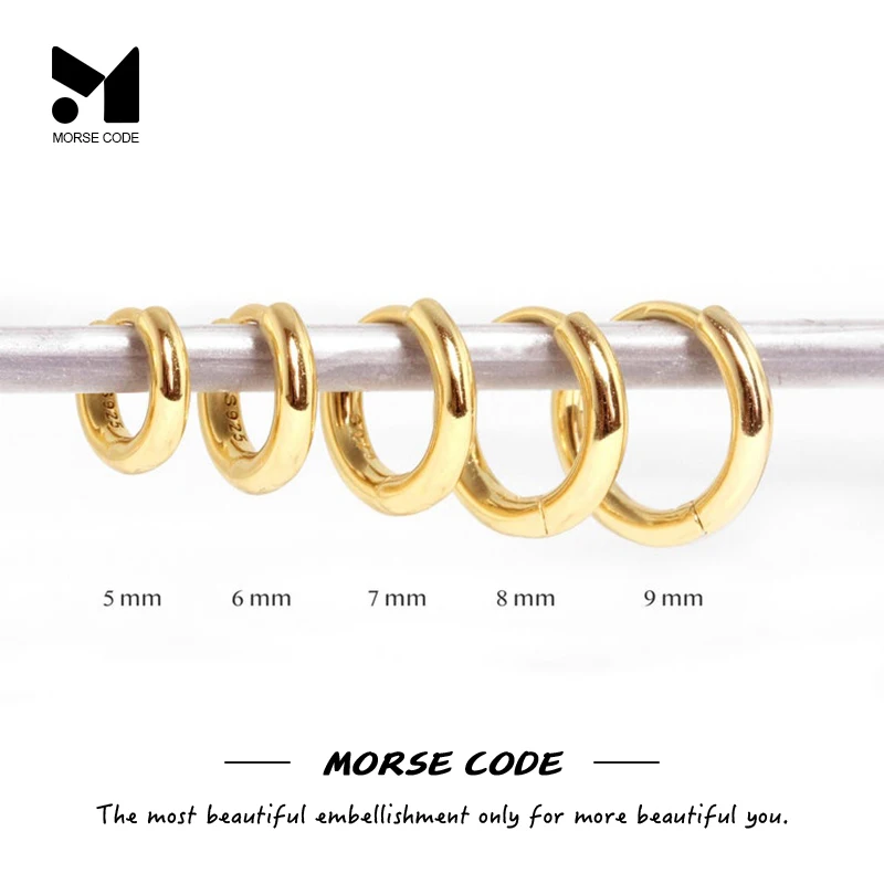 

MC S925 Sterling Silver Geometric Minimalist Multi-size Hoop Earrings For Women Pendiente Piercing Huggie Luxury Jewelry Gifts