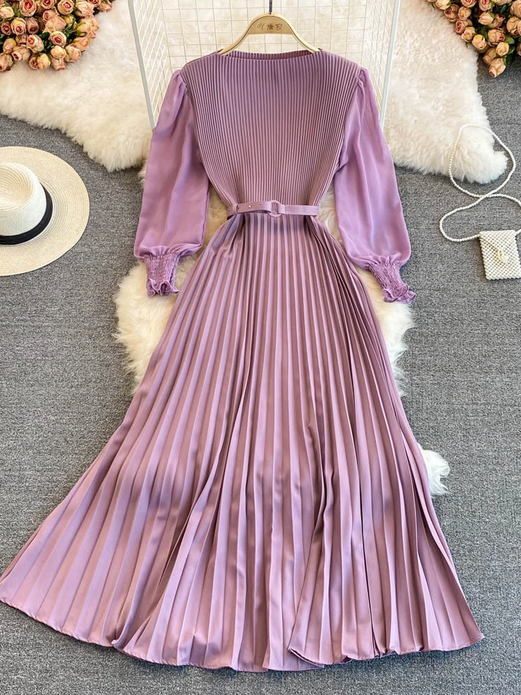 Женское Плиссированное вечернее платье весенне-осеннее лоскутное кружевное