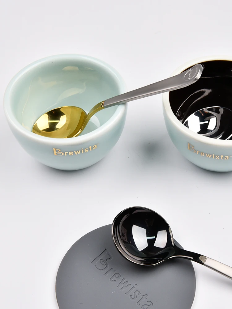 

Brewista coffee cup measuring spoon SCAA standard titanium alloy stainless steel coffee tasting spoon with storage bag