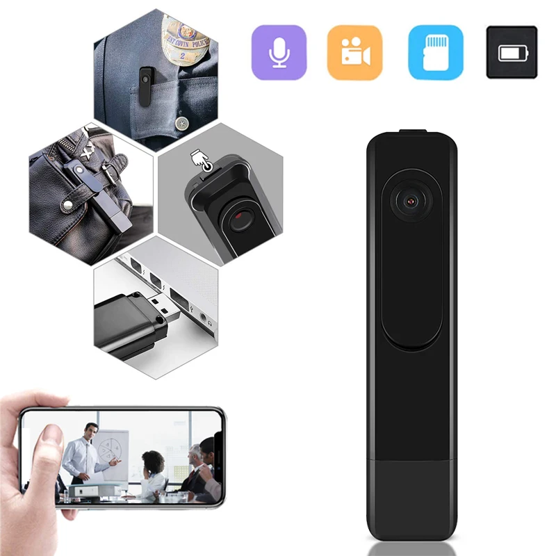 

1080P HD Mini Video Pen Camera Back Clip Mini Camera Portable Recording Video Camera Voice Recorder Business Conference Monitor