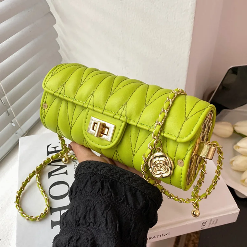 

Solid Color PU Leather Shoulder Crossbody Bags For Women 2022 Luxury Women's Designer Chain Flap Handbag Female Trend Small Bag
