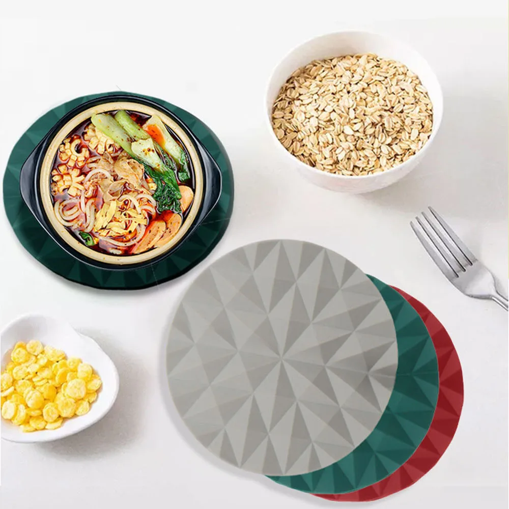 

Round Insulation Silicone Mat Non-Slip Heat-Resistant Anti-Scalding Honeycomb Microwave oven mat Pot Holder Thicken Coasters