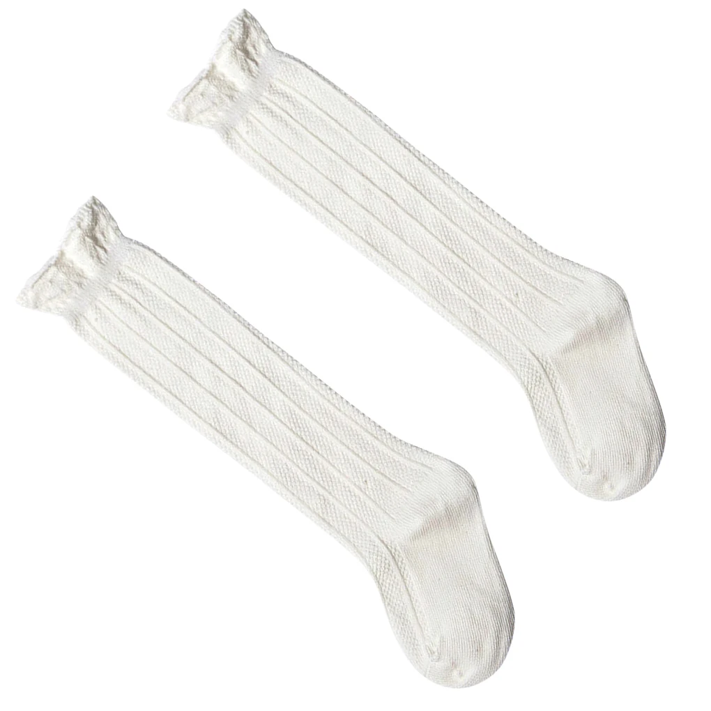 

Autumn Winter Cotton Baby Socks Lace Baby Girls Socks Newborn Knee High Long Socks - Black - M