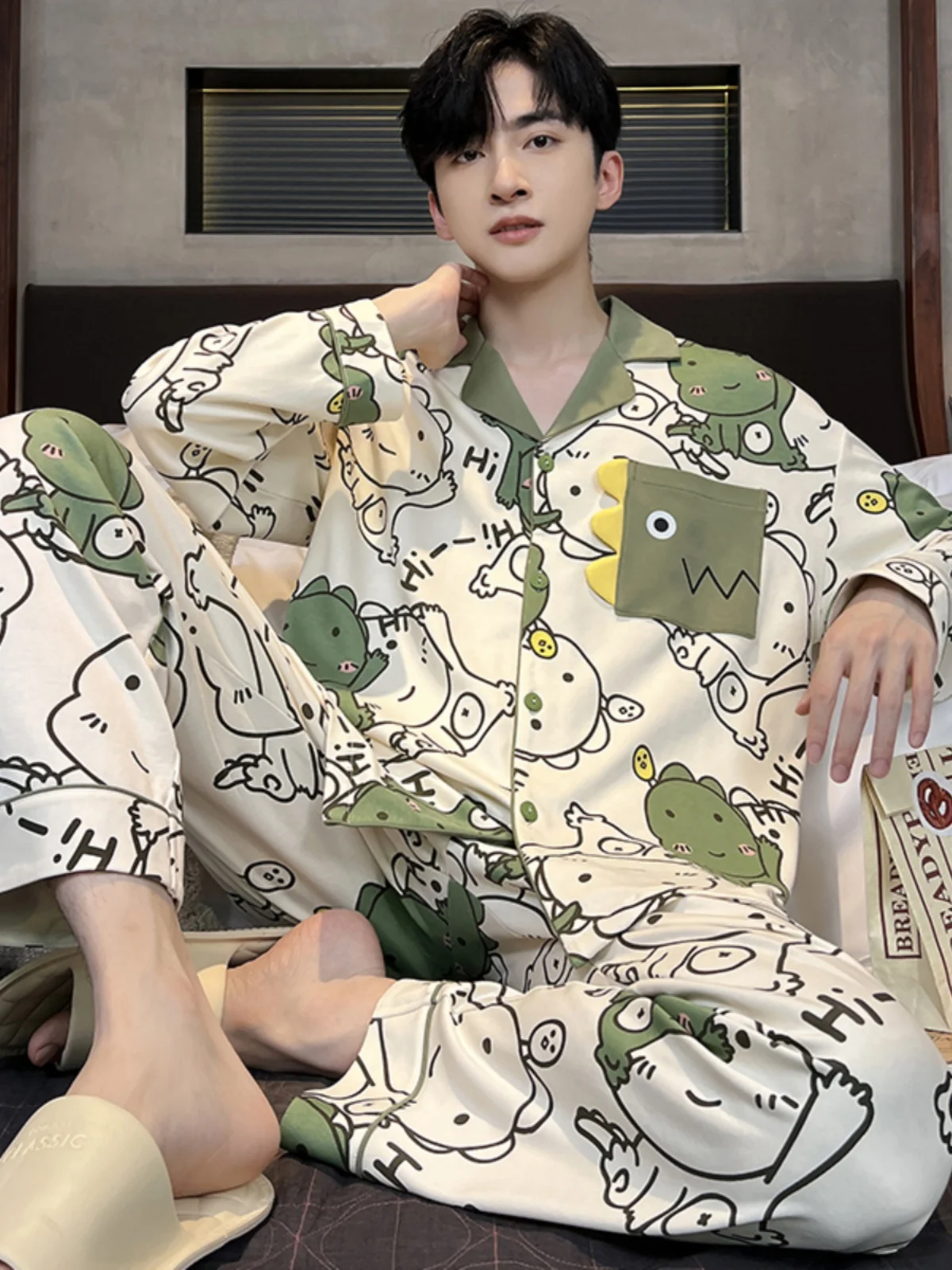 Пижама Мужская с длинным рукавом весна-осень