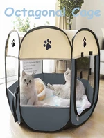 folding cat octagonal cage pet tent dog house portable tents outdoor big dogs house playpen puppy kennel easy operation fence