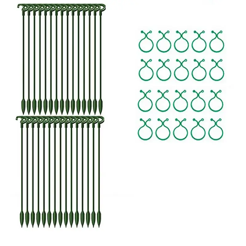 

Подставка для растений с одним стержнем, стойка для подъема в горшке, для цветов, с зажимами, прочная крепкая фиксация, для лилии, пиона, розы