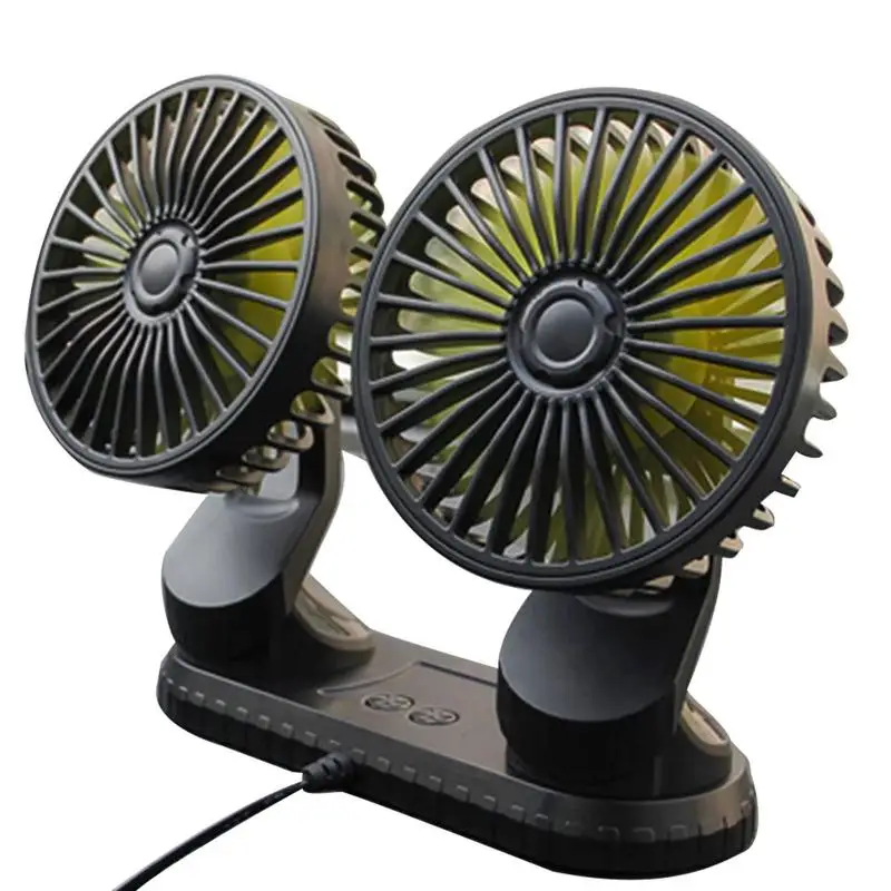 

Dual Head Electric Car Fan 360 Degrees Rotation Auto Cooling Fan Portable Electric Car Fan Cooling Air Fan For Dashboard
