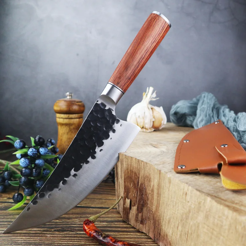 Кованый нож из нержавеющей стали Многофункциональный кухонный резец с узором в