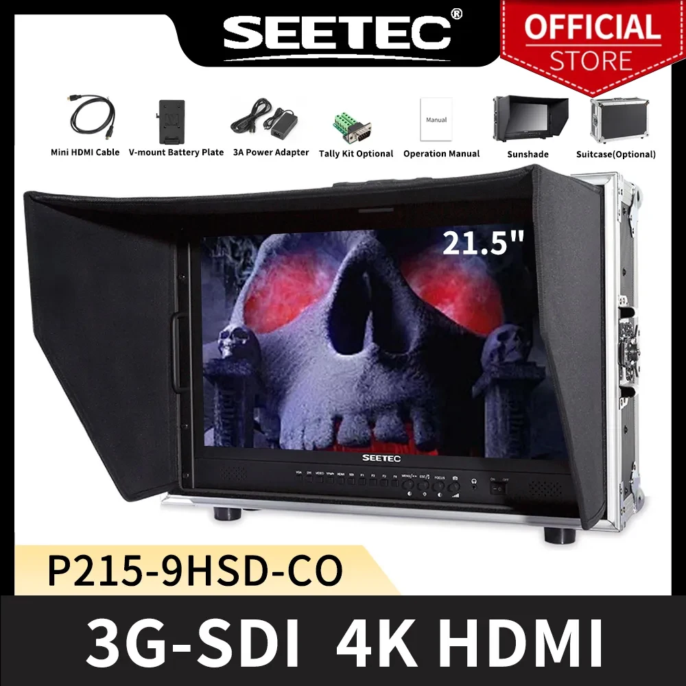 SEETEC P215-9HSD-CO 21.5" IPS Full HD 1920x1080 Carry-on Broadcast Director Monitor with 3G-SDI HDMI AV YPbPr - купить по