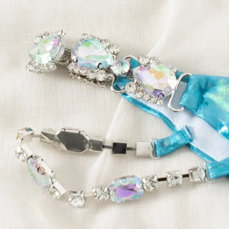 2025 змеиный принт с блестящими бриллиантами женский купальник комплект бикини из