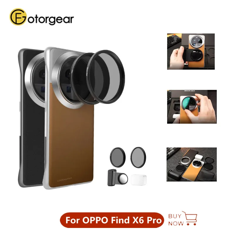 Фильтр Fotorgear для телефона OPPO Find X6 Pro, фильтр для телефона в подарочной коробке с ручкой для фотографирования, фильтр CPL/черный