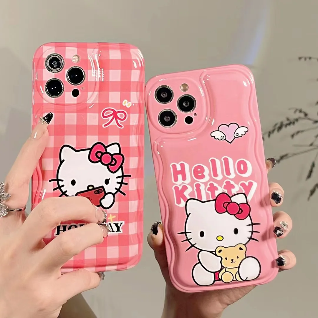 

Hello Kitty Plaid Heart Bracelet Case iPhone 13 12 mini 11 Pro X XR XS MAX 7 8 6 Plus Case