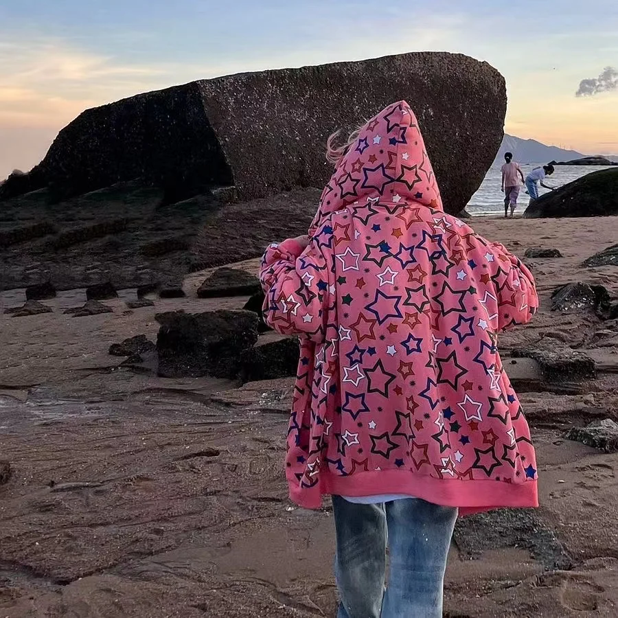 2022 американская ретро куртка женская уличная одежда пятиконечная звезда полный