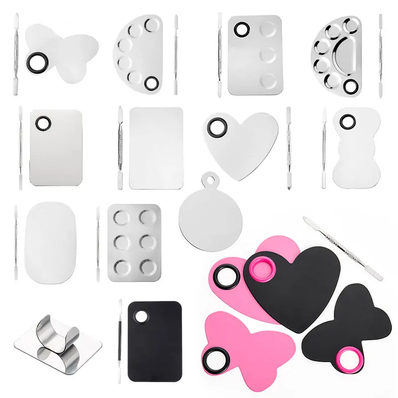 

1 Набор, палитра из нержавеющей стали для смешивания гель-лака для ногтей