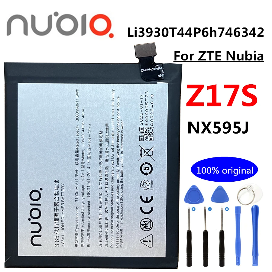 

Original 3100mAh Li3930T44P6h746342 High Quality Battery for ZTE Nubia Z17S Z17 S NX595J Smart Phone