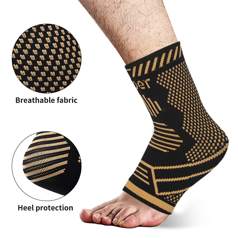 

Men Copper Fiber Ankle Braces Basketball Nylon Gym Ankle Support Ankle Protector Sleeve Plantar Fasciitis Sock Foot Sprained