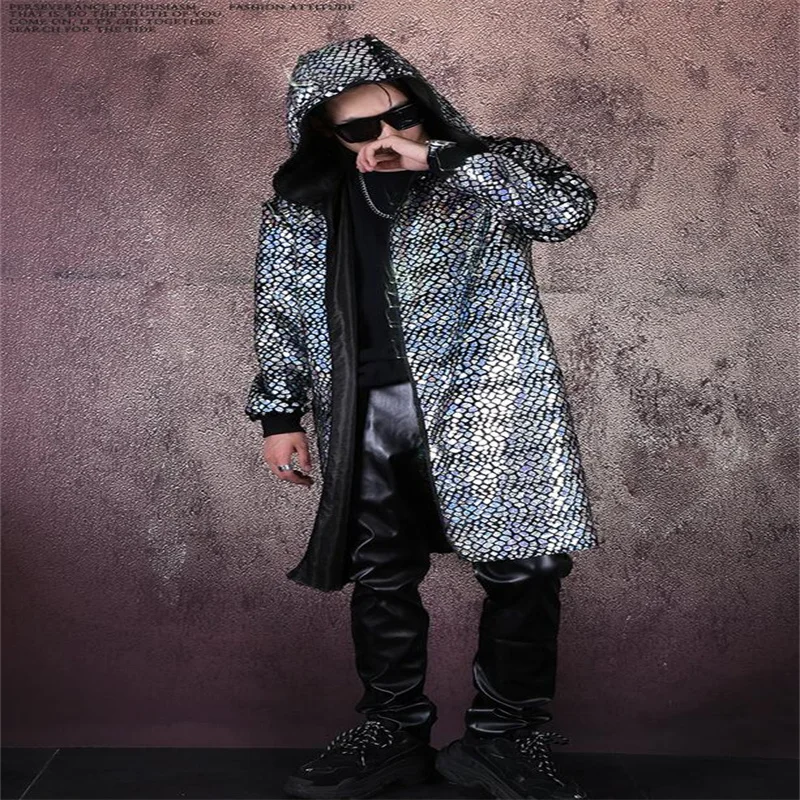 Крутые мужские куртки с синей шкалой длинные пальто атмосферная накидка для