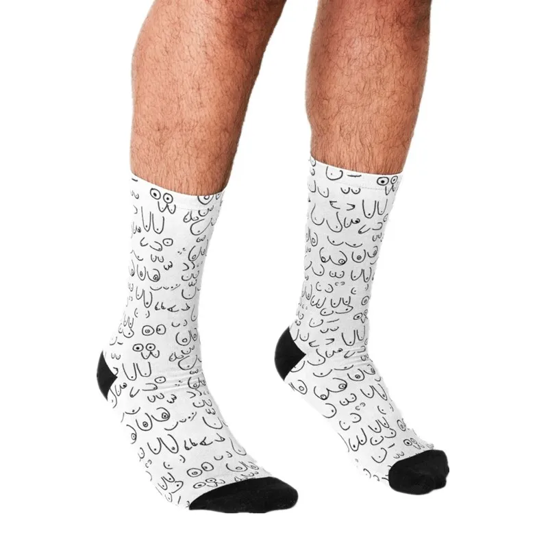 

Men's Funny socks Different sorts of Boobs Printed Socks harajuku Men Happy hip hop Novelty boys Crew Casual Crazy Socks for men