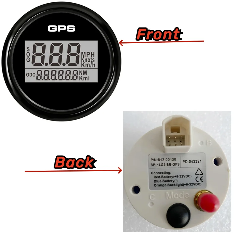 52 мм 0-999 км/ч Mph Knots GPS-спидометры Цифровые одометры скорости Sog Speed Mileometers с 8 видами