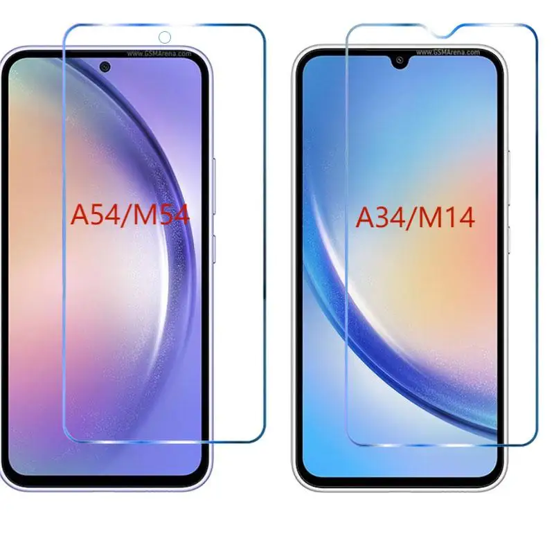 4Pcs Tempered Glass For Samsung Galaxy A54 A52S A34 A53 A14 5G S20FE A73 5G A24 4G Screen Protector Glass Film
