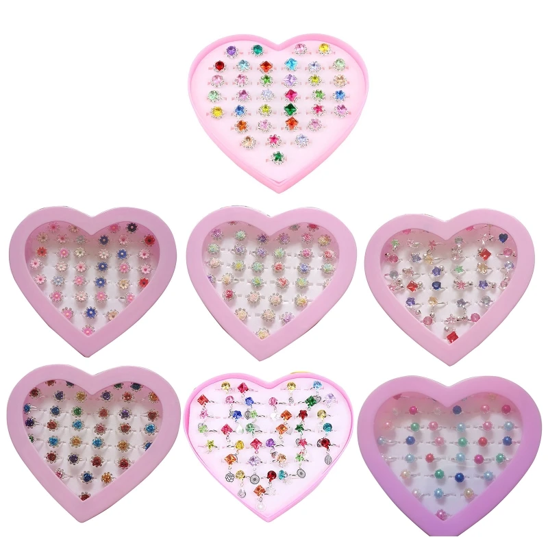 

77HD Princess Ring Charm Finger Rings Toy Jewelry Children Party Favor Gift & Props