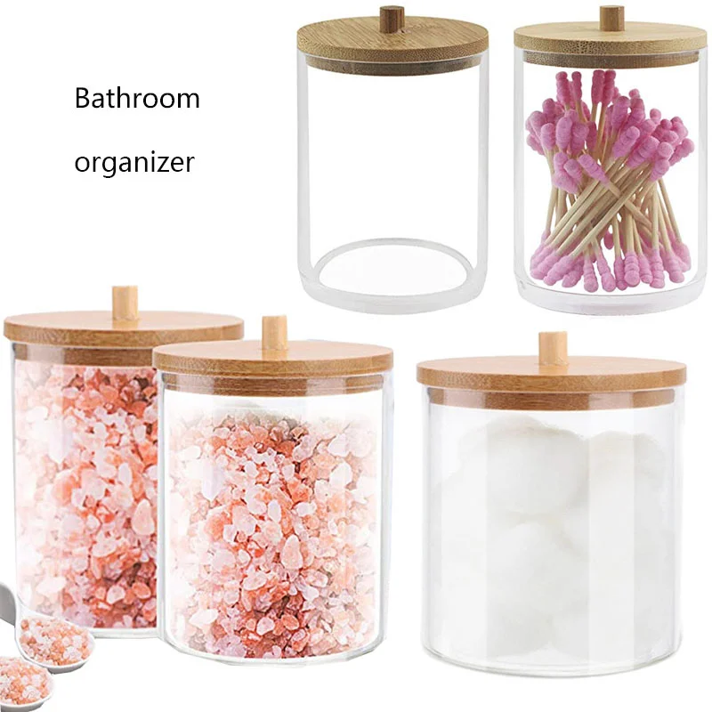 

Аксессуары для ванной косметический Органайзер коробка для хранения ювелирных изделий ватный тампон ватный шар для ванны соль бамбуковая ...