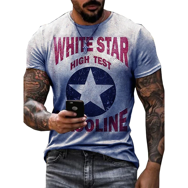 

Новинка 2022, мужские футболки с 3D принтом, модные уличные футболки с круглым вырезом, топ с коротким рукавом, повседневный винтажный свитшот ...