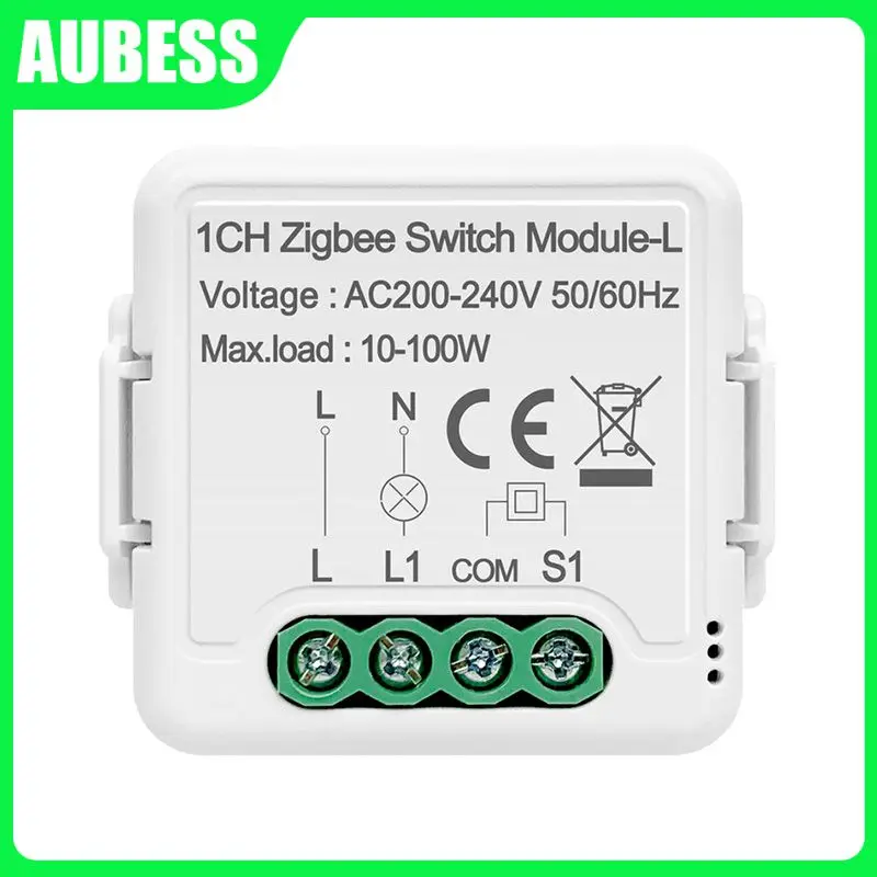 

Remote Control Mini Smart Breaker Tuya Single Fire Switch Module Zigbee 3.0 1/2/3way Wireless Light Switch Dimmer