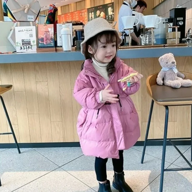 

Girls Coat Jacket Cotton Outwear Overcoat 2022 Violets Warm Thicken Plus Velvet Winter Breathable Children's Clothing