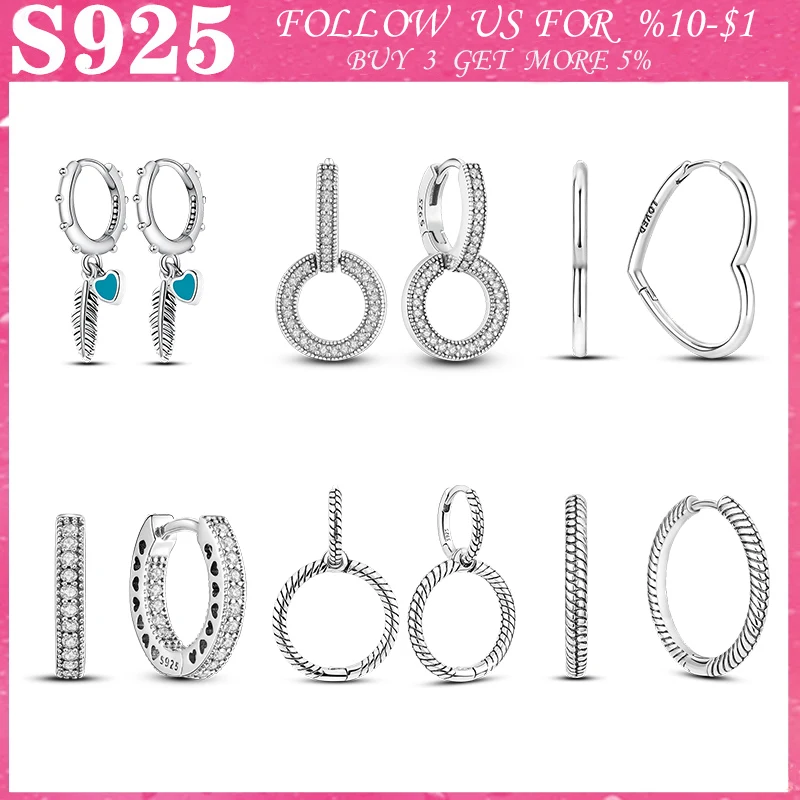 

Женские Висячие Серьги Pendientes Plata, 925 пробы, подарок для оригинальных сережек Pandora