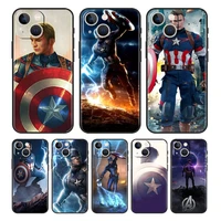 marvel captain america for apple iphone 13 12 11 mini pro xs max xr x 8 7 6 5 plus se 2020 black silicone phone cover funda case