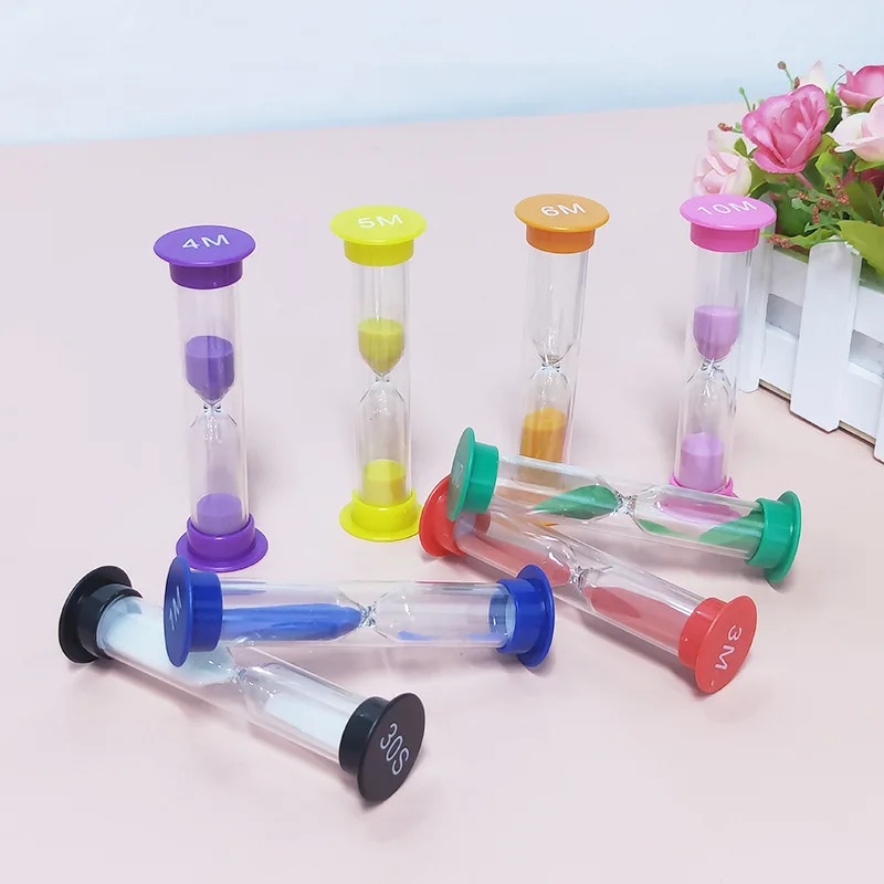 

6Pcs Sandglass Sand Timer Hourglass Minutes Clock Desktop Ornament Creative School Kids Gifts For Home Party Kitchen Decoration