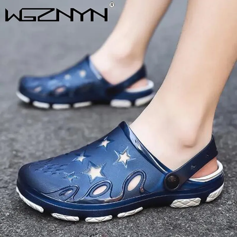 

2023 Fashion Sandal For Men Slippers Water Shoes Outdoor Beach Casual Hollow Zapatos De Hombre Summer Flip Flops Mens Home Clogs