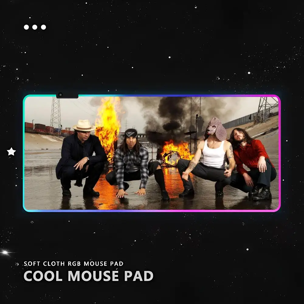 Фото Red Hot C-Chili Peppers Коврик для мыши RGB ПК Геймерская клавиатура Светодиодный светящийся коврик для мыши Коврики Резиновый милый мультяшный игровой компьютер csgo lol №5