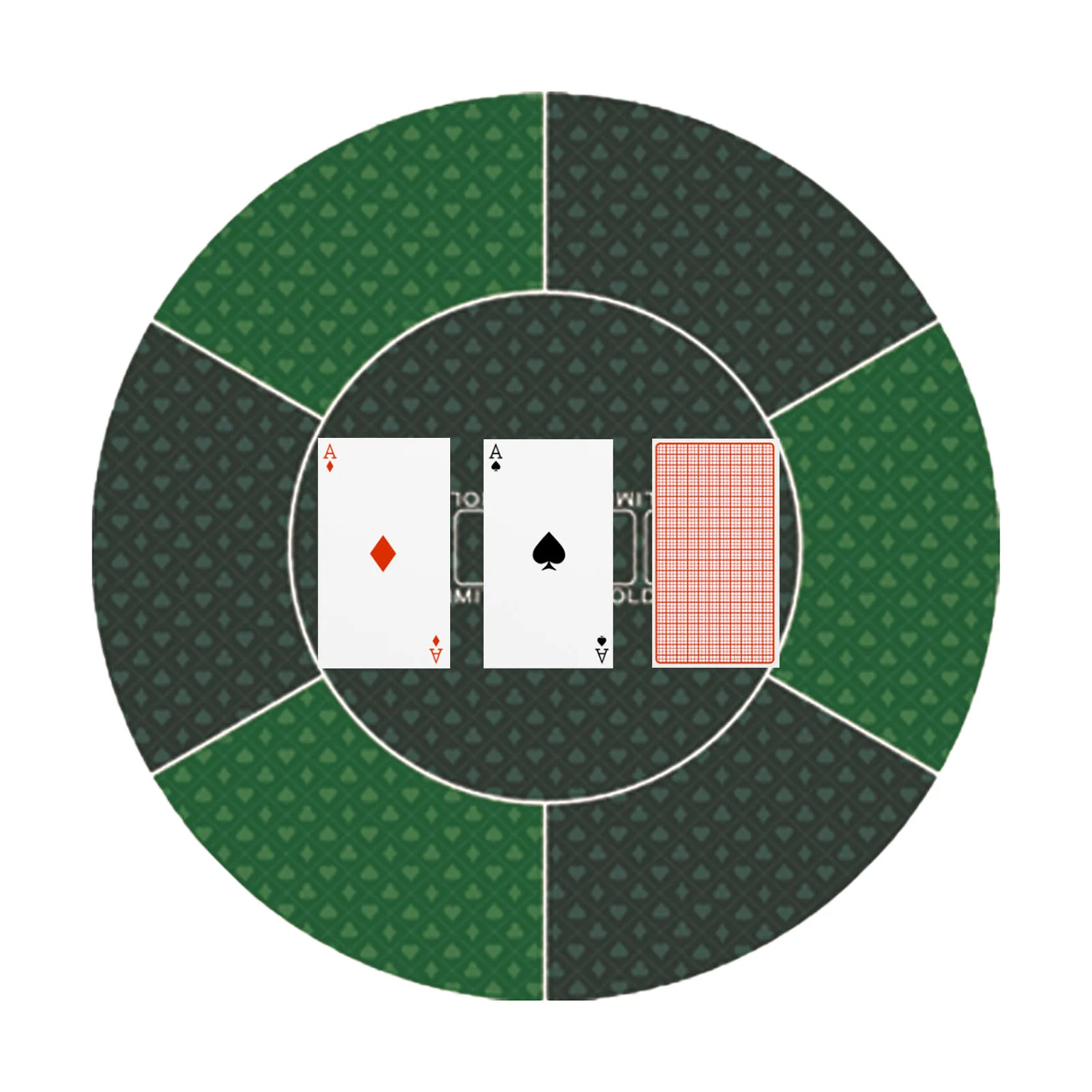 

60x60CM Texas Hold'em Poker Layout Casino Green Waterproof Folding Rubber Table Cloth Cover Round Table Mat Top Layouts Portable