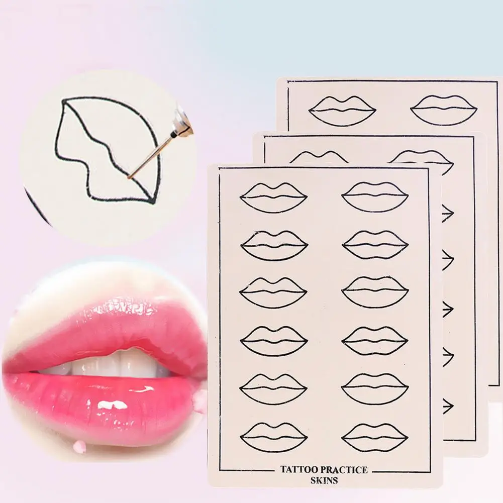 

3Pcs Lip Skins Practice Eco-friendly Reusable Simulation Skin for Beginners Lip Fake Skins Lip Tattoo Tools