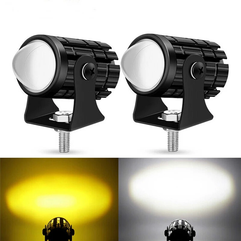

Motorcycle LED Spot Light Motorbike Fog Headlight Front Head Lamp Dual Color Motorcycle Accessories