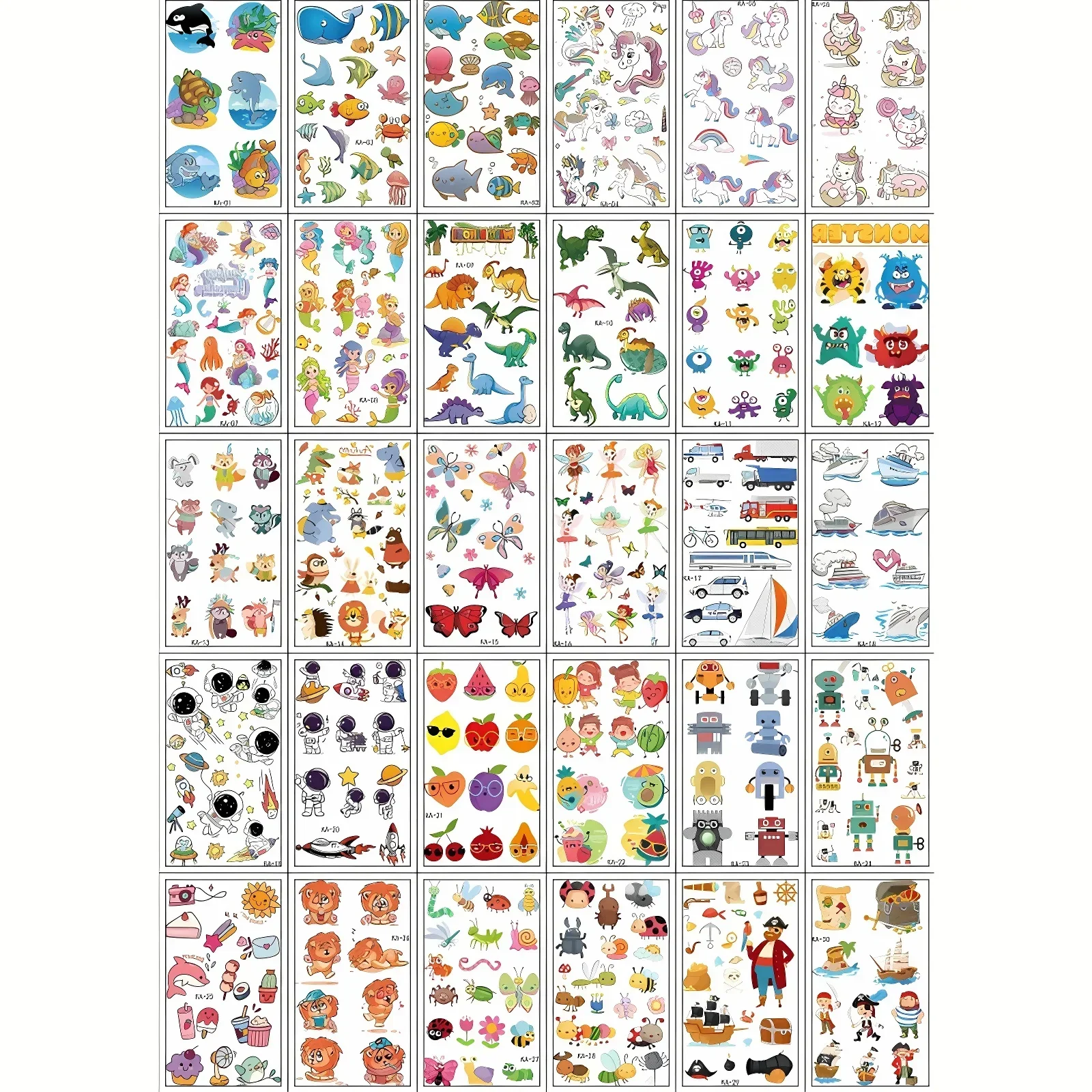 30 шт./набор маленькие временные Мультяшные татуировки для детей