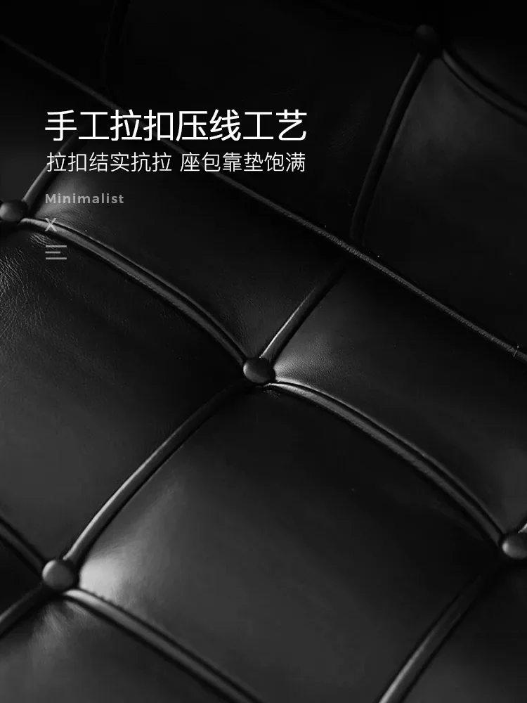 Очень простой итальянский кожаный стул в гостиную Барселона. Дизайнерский