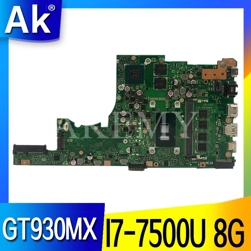 

Akemy X405UR для ASUS X405U X405UN X405UR X405URR X405URP X405UQ X405UF Laotop материнская плата X405UR материнская плата на 8 Гб GT930MX